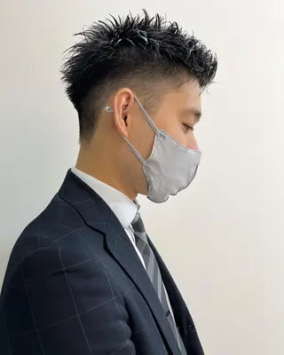 ショート カラー パーマ ヘアアレンジ メンズ 【池袋/スパイキー ショート】ⓝⓘⓜⓤのヘアスタイル