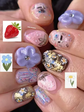 ネイル 3dパーツ/流行り 👧shushu❤️のネイルデザイン