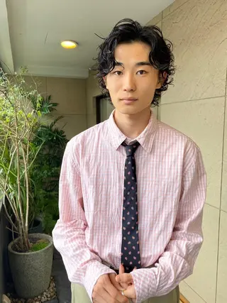 ミディアム カラー パーマ CEINE OURのヘアスタイル