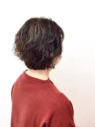 ミディアム カラー パーマ Annon プライベートサロンのヘアスタイル