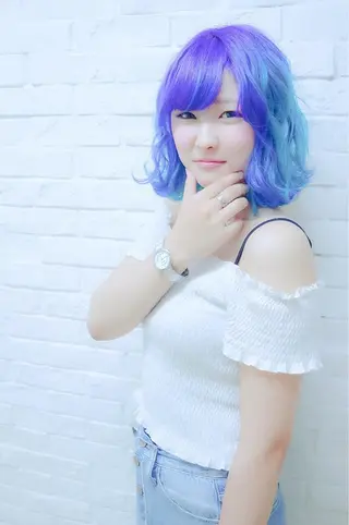 ミディアム セミロング カラー エクステリピート率 No.1 菊池　悠介のヘアスタイル