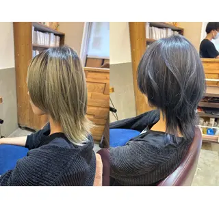 ミディアム カラー 若狭 彩花のヘアスタイル