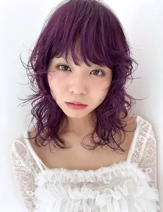 ミディアム カラー パーマ /レイヤー 榛地渉馬 /矢場町のヘアスタイル