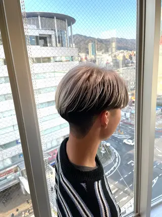 ショート カラー メンズ パーマ&ブリーチ /飯牟田/GEAR.のヘアスタイル