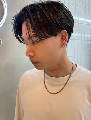 ショート パーマ メンズ nico TOKYO所属・ニュアンス/ センターパート/イノのヘアスタイル