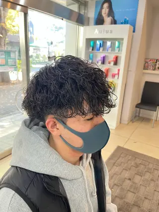 ショート パーマ メンズ 韓国風メンズ/毛流れ ヘアなら須田龍世のヘアスタイル