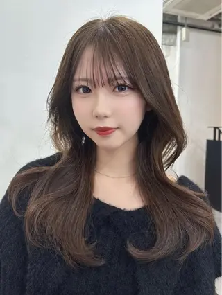 ロング のり🐼顔まわり/ 韓国/レイヤーカットのヘアスタイル