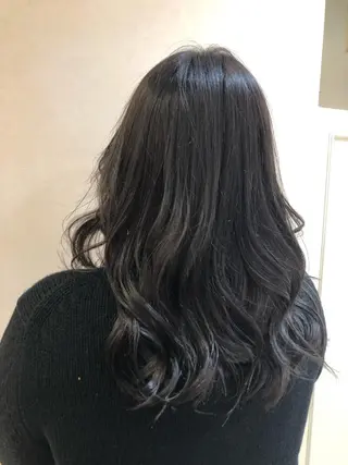 セミロング カラー ツヤ髪カラー💎 佐藤あきのヘアスタイル