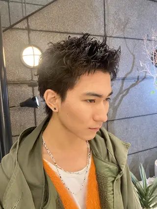 ショート パーマ メンズ 酸スト/フェザー パーマ/三谷海斗のヘアスタイル