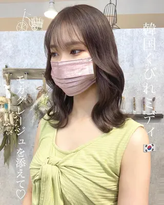ミディアム 韓国ヘア＆透けカラー keita🇰🇷のヘアスタイル