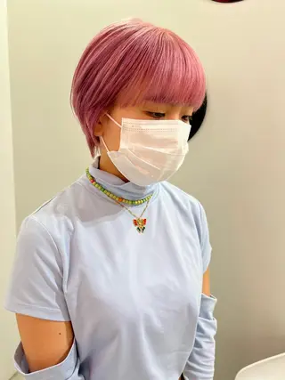 ショート カラー ヘアアレンジ 🧨ブリーチー×ボブ レイヤー💎じゅえるのヘアスタイル