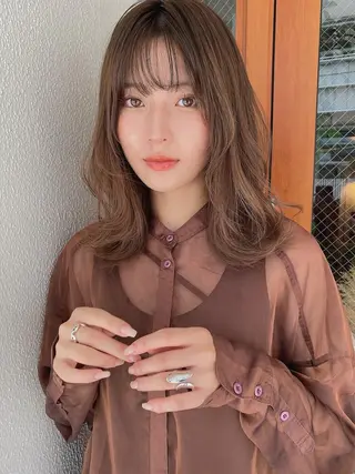 セミロング カラー rubik's京橋 店のヘアスタイル