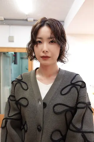 ショート カラー パーマ sakura🌸 レイヤー/韓国ヘアのヘアスタイル