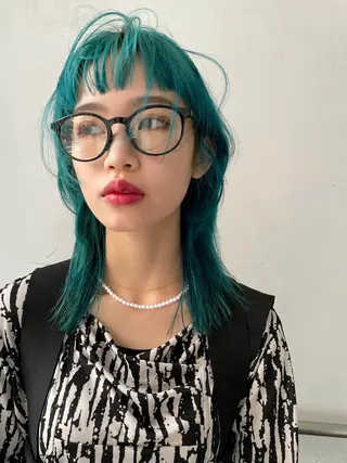 ミディアム カラー ヘアアレンジ 丸山渉/パーマ エフェクトブリーチのヘアスタイル