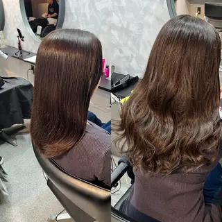 セミロング 濱川響太レディース カットモデルのヘアスタイル