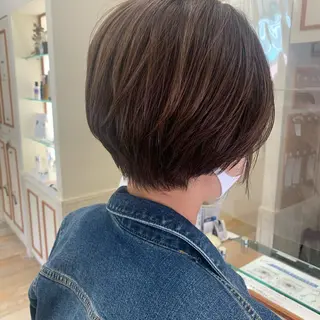 ショート カラー ボブ/美髪矯正 /佐藤　奈巳のヘアスタイル