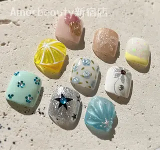 ネイル Kaka_ パラジェル、長さだしのネイルデザイン