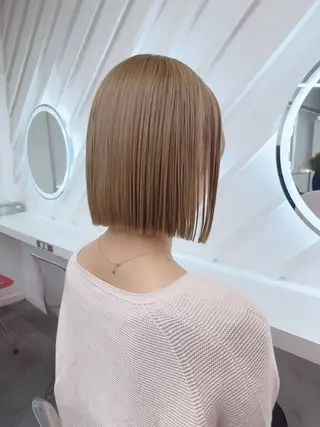 ショート カラー 莉乃/縮毛矯正/髪質 改善/艶カラーのヘアスタイル