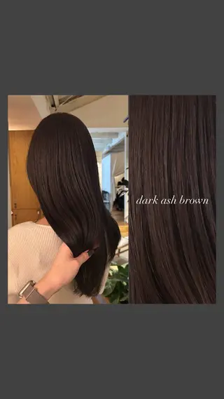 ロング カラー 暖色カラー／ボブ／ 酸性ストレート／羽菜のヘアスタイル