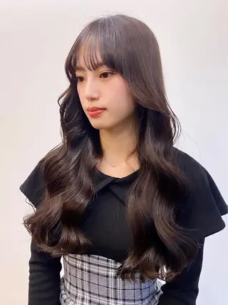 ロング カラー 韓国風×透明感カラー 髪質改善オタベシンヤのヘアスタイル