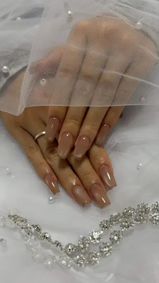 ネイル メラク難波/長さだし パラジェルフィルインのネイルデザイン