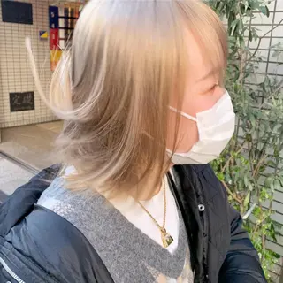 ミディアム カラー ヘアアレンジ 🫧透明感カラー/ ボブ/小笠原汐海🪽のヘアスタイル