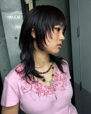 セミロング ハッシュカット カシマハヤトのヘアスタイル