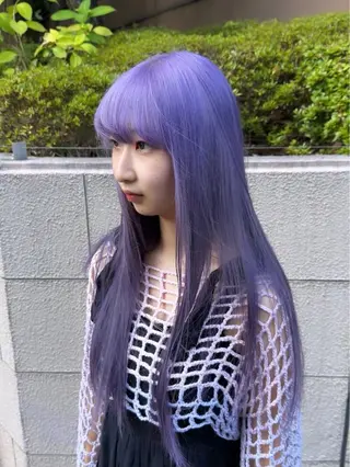 ロング カラー ヘアアレンジ 🩶【推しハイトーン 】yuzu🩶のヘアスタイル