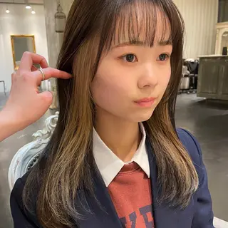 セミロング カラー パーマ ヘアアレンジ メンズ キッズ ネイル マツエク・マツパ アイブロウ casane所属・暖色・前髪カット 🎗️佐藤ゆみこのヘアスタイル