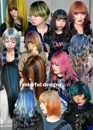 ロング カラー 💫miyu💫デザ インカラー/アレンジのヘアスタイル