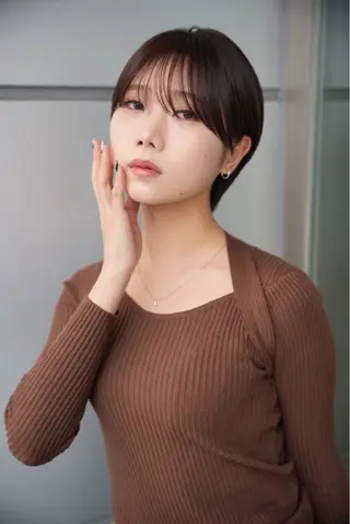 ショート 透明感カラー/伊藤 陸/soigneのヘアスタイル