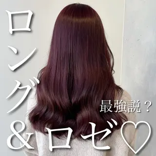 ロング カラー ブリーチなし Wカラー🩷星野翔太のヘアスタイル