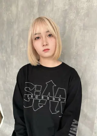 ミディアム カラー ✨艶ブリーチカラー ✨四ノ宮裕己のヘアスタイル