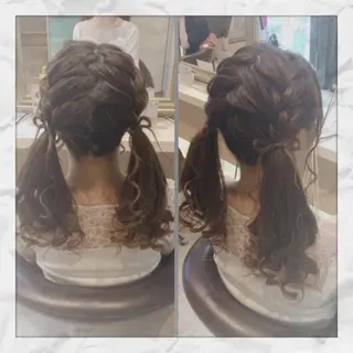 セミロング ヘアアレンジ ヘアセット/着付け 𓇼 松本 夏美𓇼のヘアスタイル