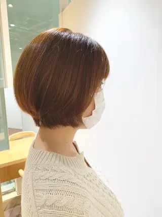 ミディアム カラー ヘアアレンジ GO TODAY SHAiRE SALON 梅田店所属・ベージュカラー/ボブ チャネリングカットのヘアスタイル