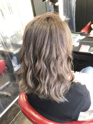 セミロング カラー 透明感カラー/ブリー チ✨駒場　笙のヘアスタイル