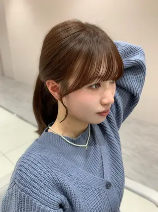 ミディアム カラー 小塩 萌々香のヘアスタイル