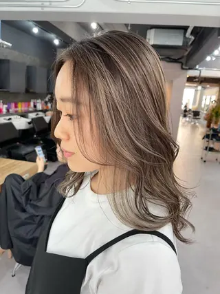 セミロング カラー Reb_keiji 👑小倉圭司のヘアスタイル