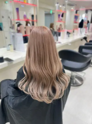 ロング カラー ヘアアレンジ 韓国レイヤー&ピンク 艶髪🩶maikoのヘアスタイル