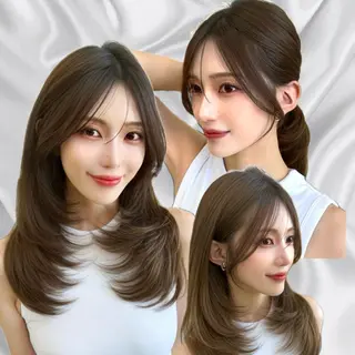 セミロング 似合わせレイヤー/ 透明感カラーのヘアスタイル