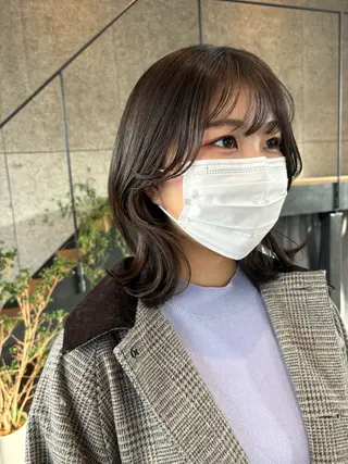 ミディアム カラー パーマ ヘアアレンジ 押切 響　のヘアスタイル