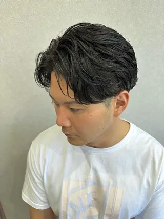 ミディアム パーマ ヘアアレンジ メンズ ブリーチパーマ職人 Coshoのヘアスタイル