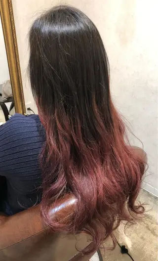 ロング カラー Lusso店長 千崎慎介のヘアスタイル