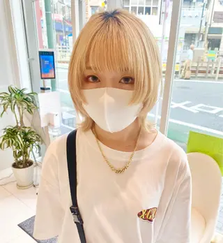 ミディアム カラー HOLON池袋所属・ウルフカット ハッシュカット/七海のヘアスタイル