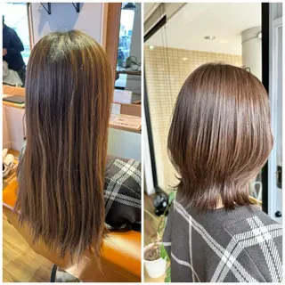 セミロング カラー ツキダテ ユイのヘアスタイル