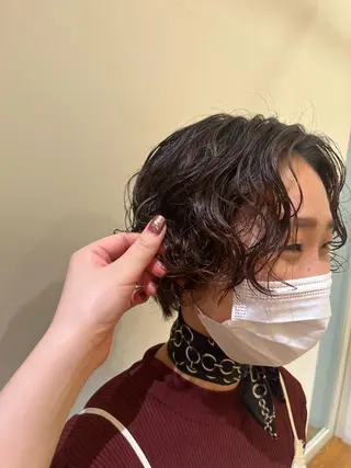ショート パーマ 暖色カラー/似合わせ カット/名古屋/辻のヘアスタイル