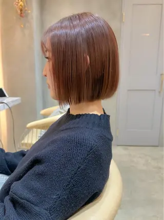 ミディアム カラー ボブ/ショート/ 縮毛矯正⚜️工藤昴のヘアスタイル