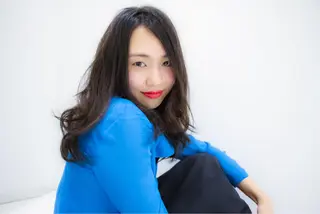 セミロング カラー 透明感カラー/ブリー チ✨駒場　笙のヘアスタイル