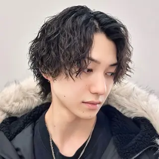 ミディアム パーマ メンズ headstock所属・31日カットパーマ枠 のすけ【五位堂】のヘアスタイル