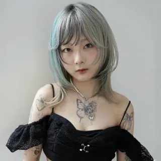 ミディアム カラー ハイトーンカラー/ さらさのヘアスタイル